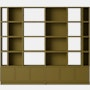 Stacked Office Storage - Configuration 1,  Brown Green,  Plinth