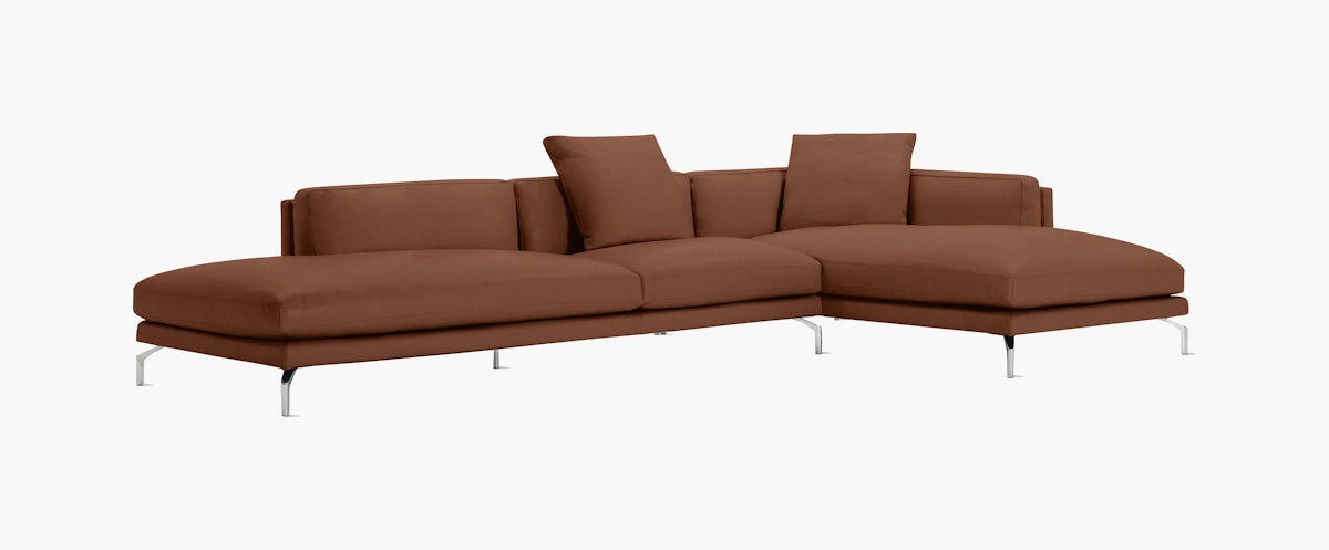 Como Open Sectional, Leather