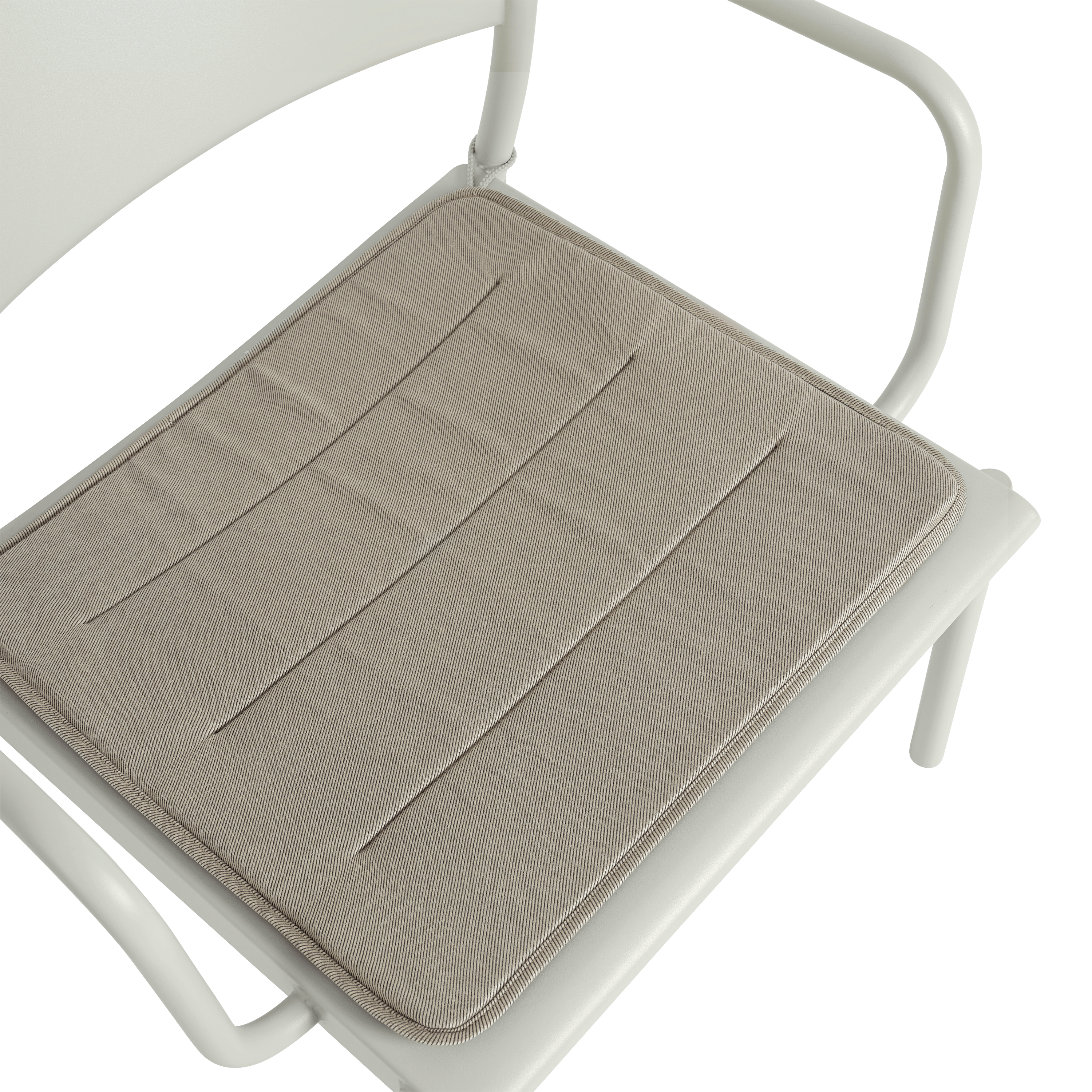 Linear Steel Lounge Chair Seat Pad - Lounge Chair Seat Pad in Twitell Light Grey