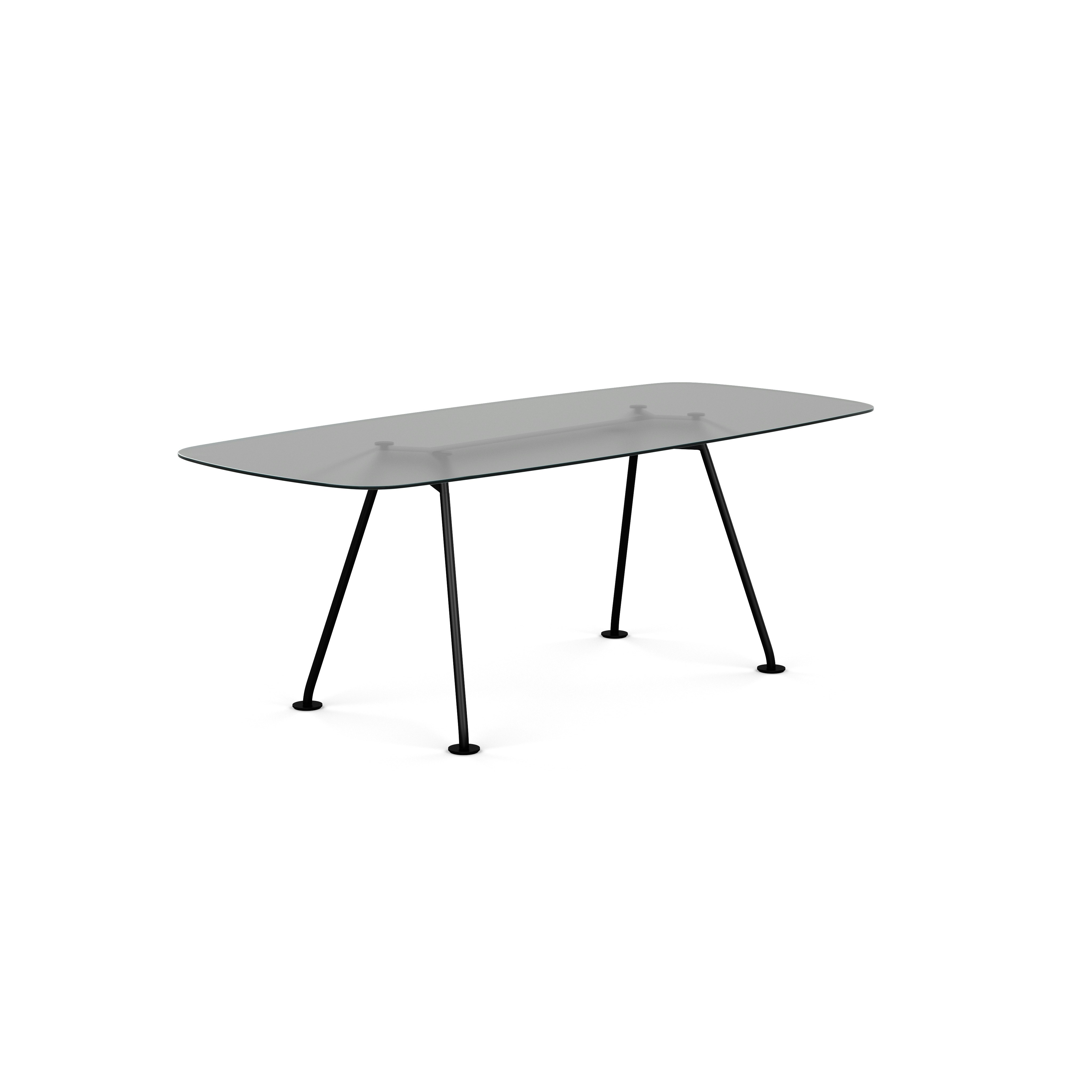 Grasshopper Dining Table - Rectangular,  79",  Sanded Glass,  Black"