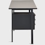 Side view of a Mode desk in black with sandstone top.