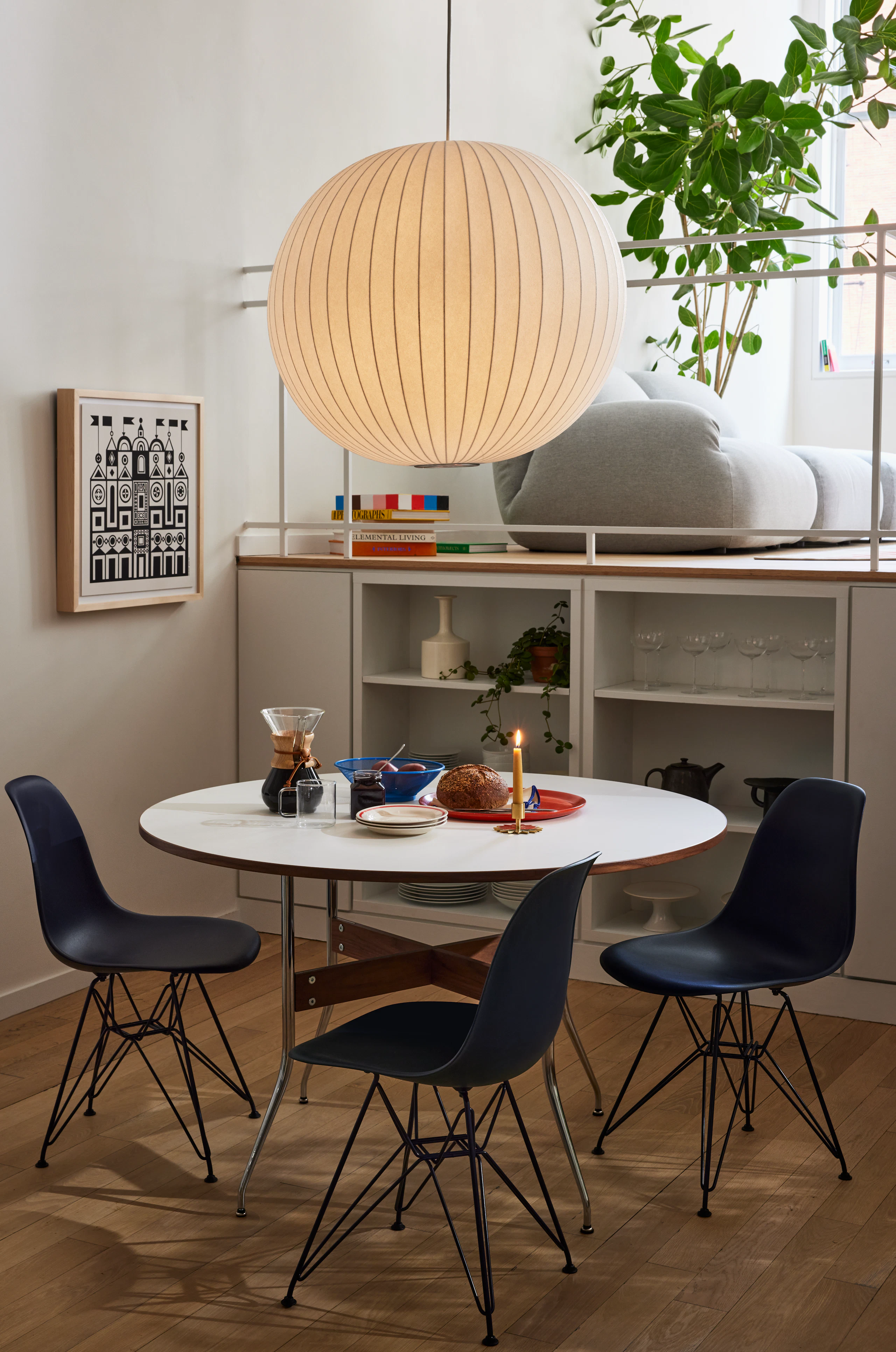 HM X HAY Eames Shell Chair and Nelson Swag Leg Dining Table