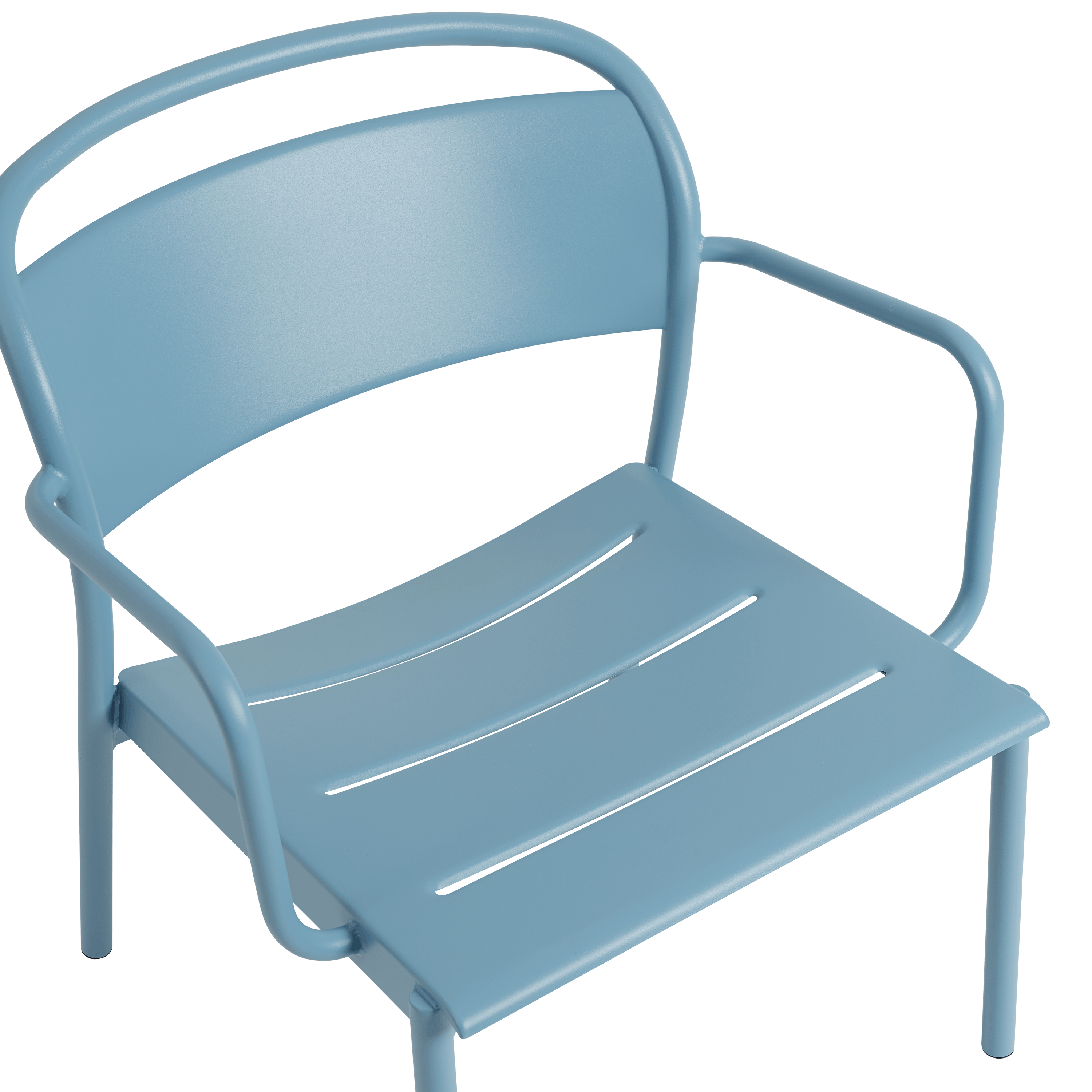 Linear Steel Lounge Chair in Pale Blue