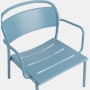 Linear Steel Lounge Chair in Pale Blue