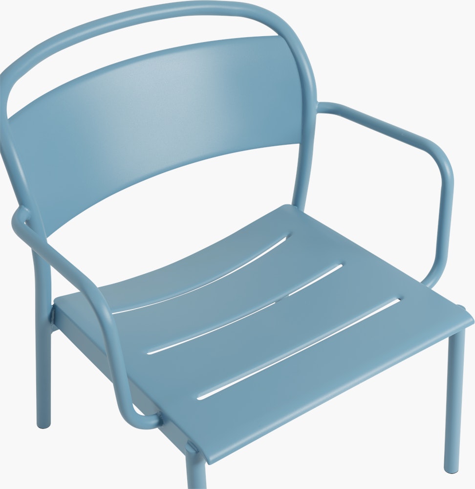 Linear Steel Lounge Chair in Pale Blue