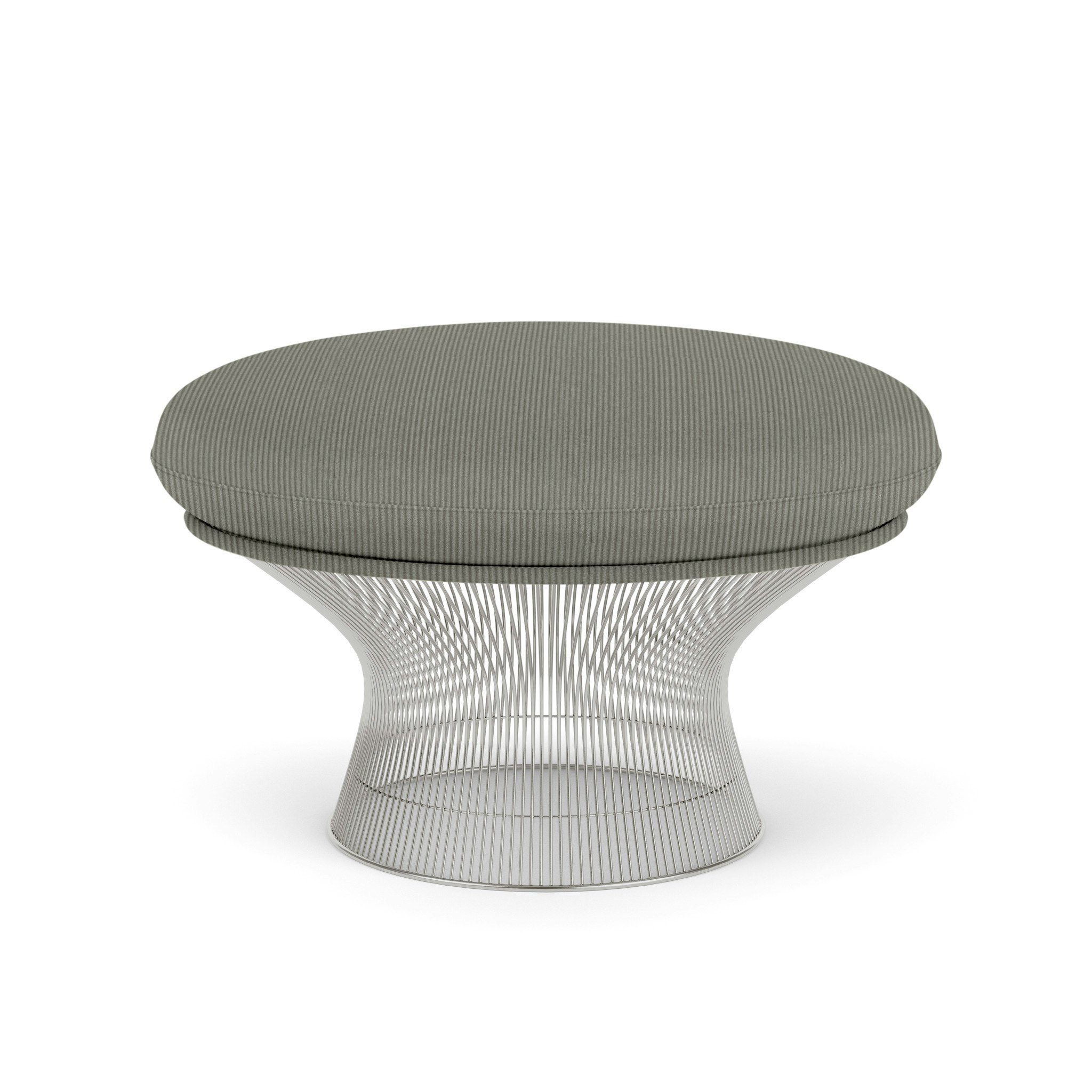 Platner Ottoman - Polished Nickel,  Cozy Cord,  Morning Fog