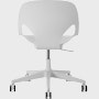 Rear view of a light grey armless Zeph chair.