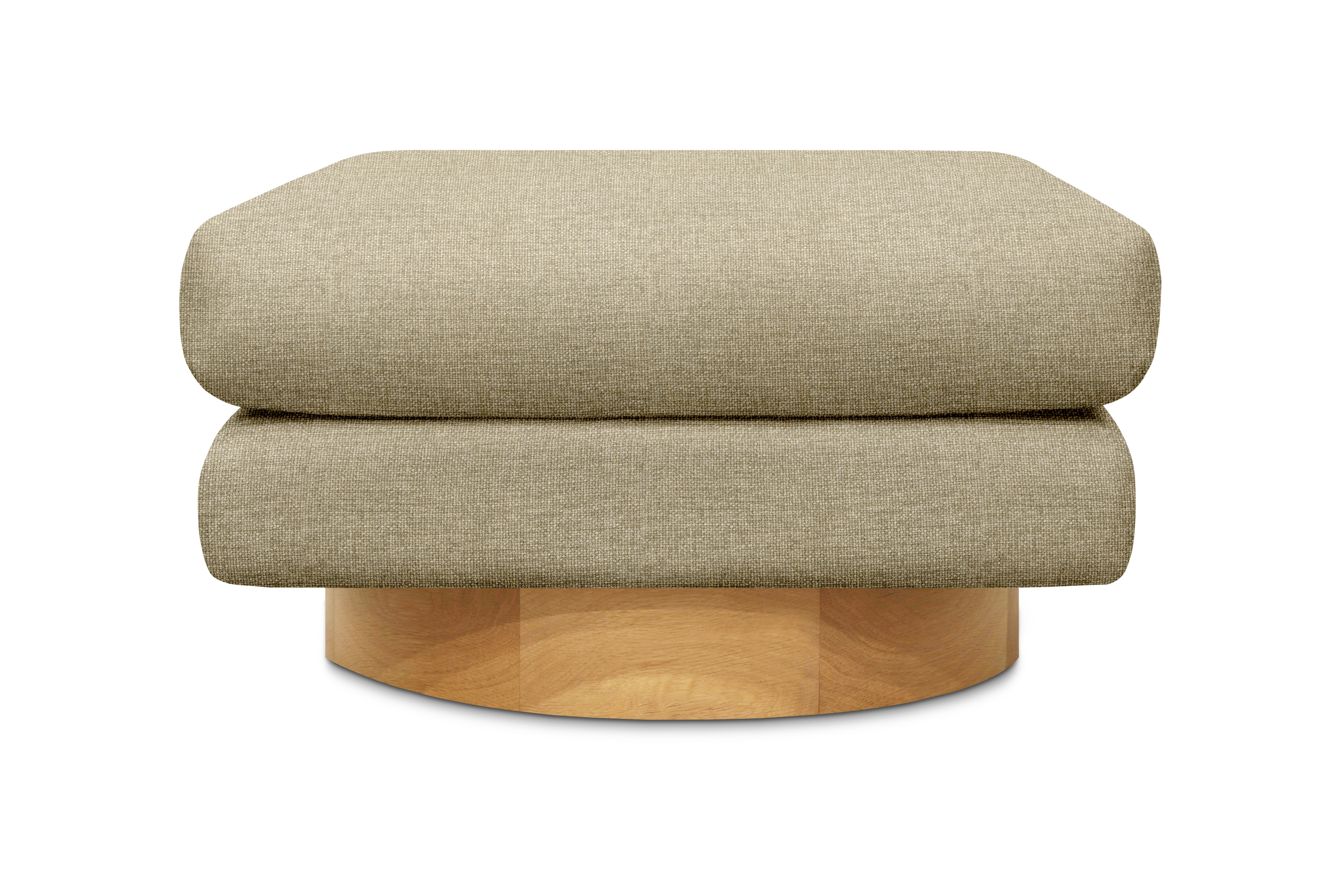 Mesa Ottoman - Amelia,  Oat,  Oak
