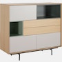 Aura Cabinet - Oak,  Moss/Green