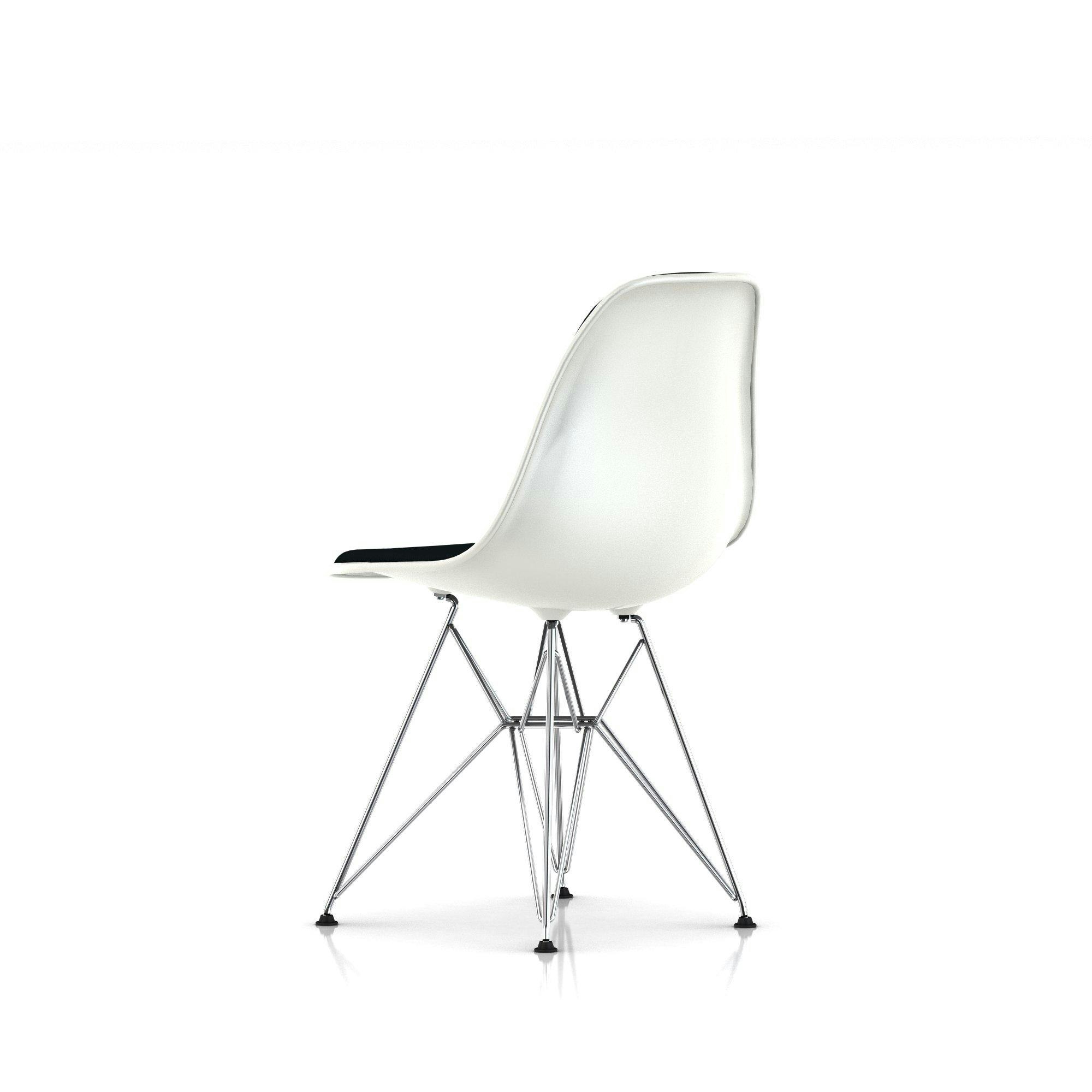 Eames Upholstered Molded Plastic Side Chair DSR - Wire Leg