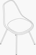 Eames Molded Fiberglass Side Chair With Seat Pad 8 4-Leg Base