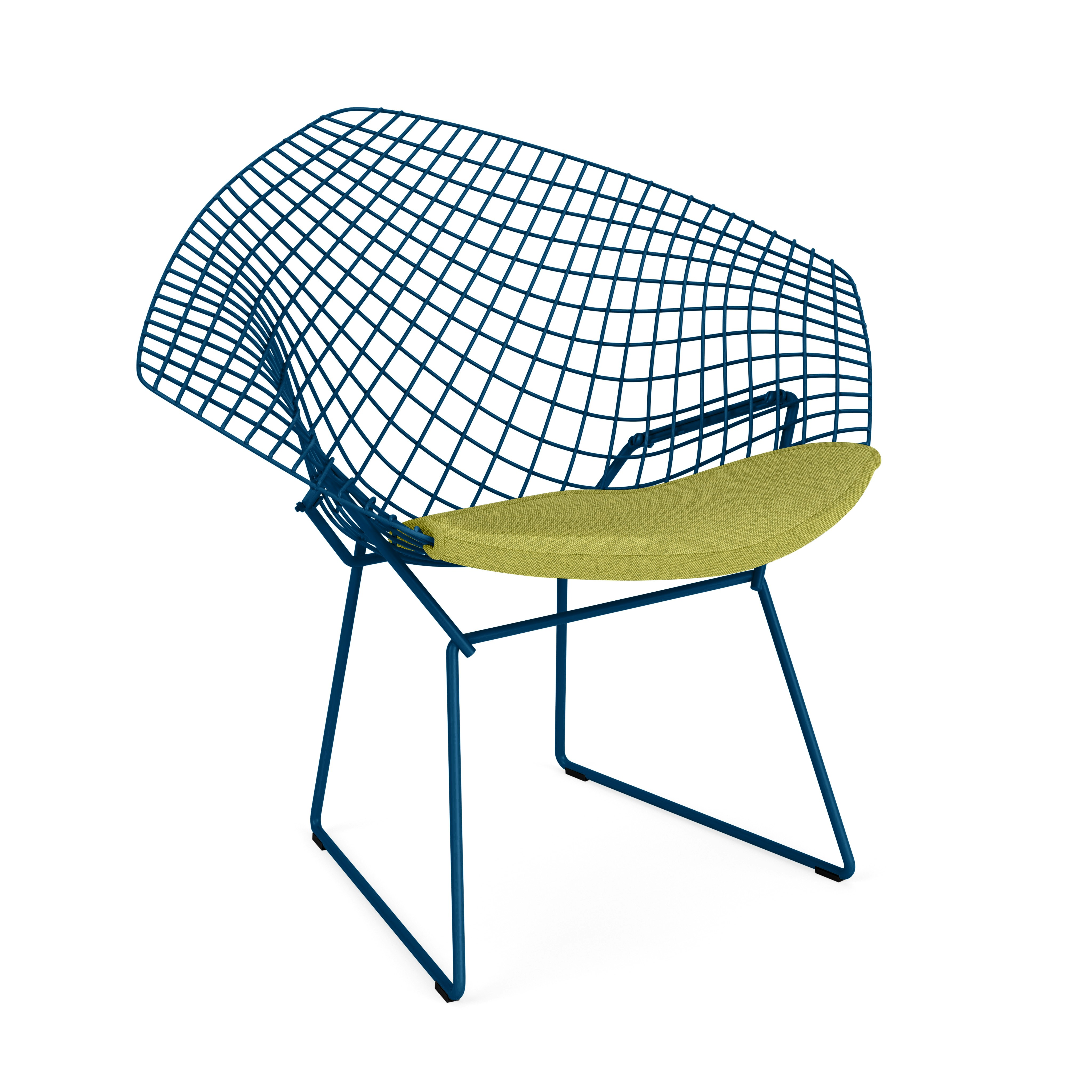 Bertoia Diamond Chair,  Blue,  Seat Pad,  Hourglass,  Spring