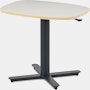 Small Passport Work table with white top, black base and glides