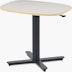 Small Passport Work table with white top, black base and glides