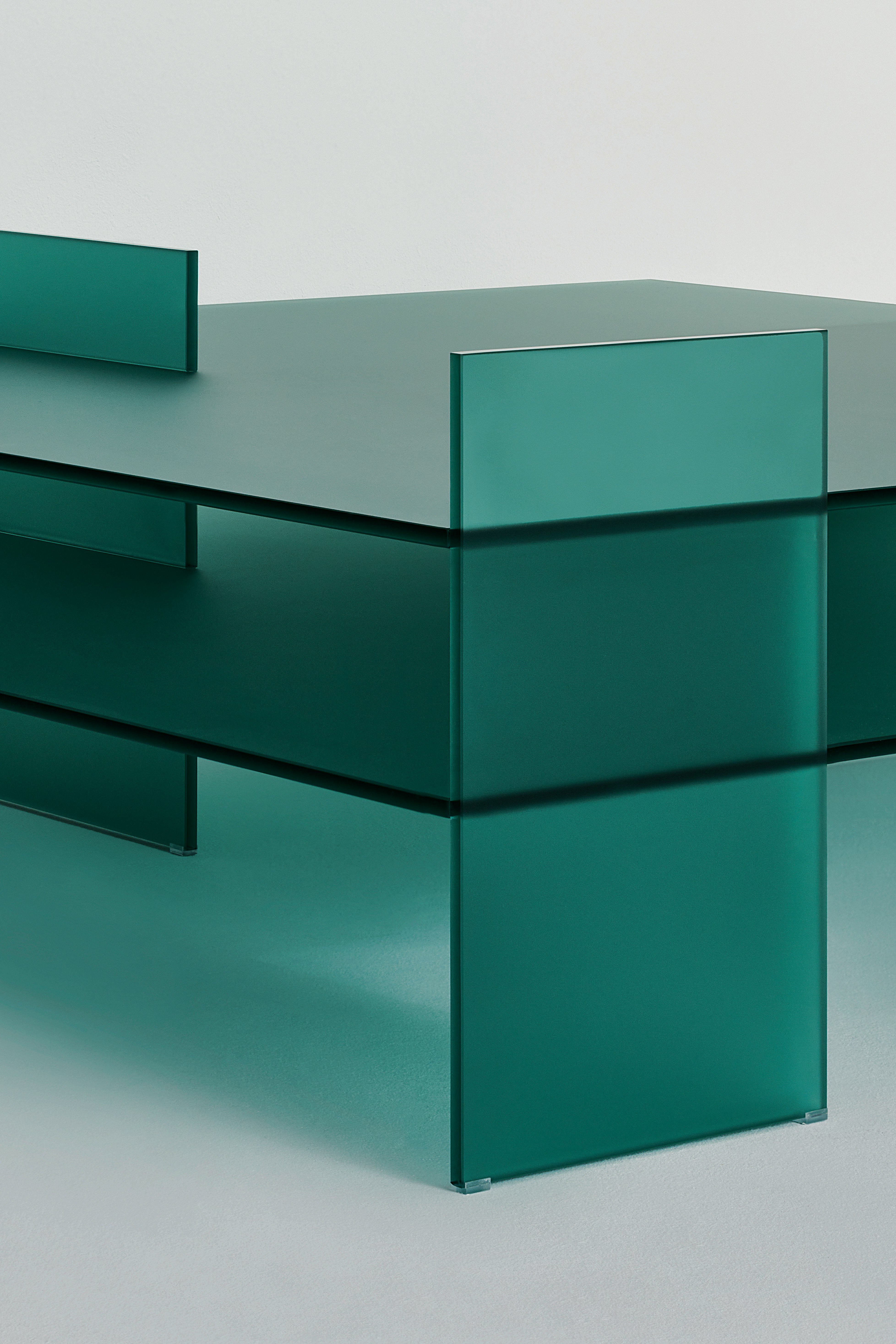 Kazimir Coffee Table in Green Pasted Glass detail