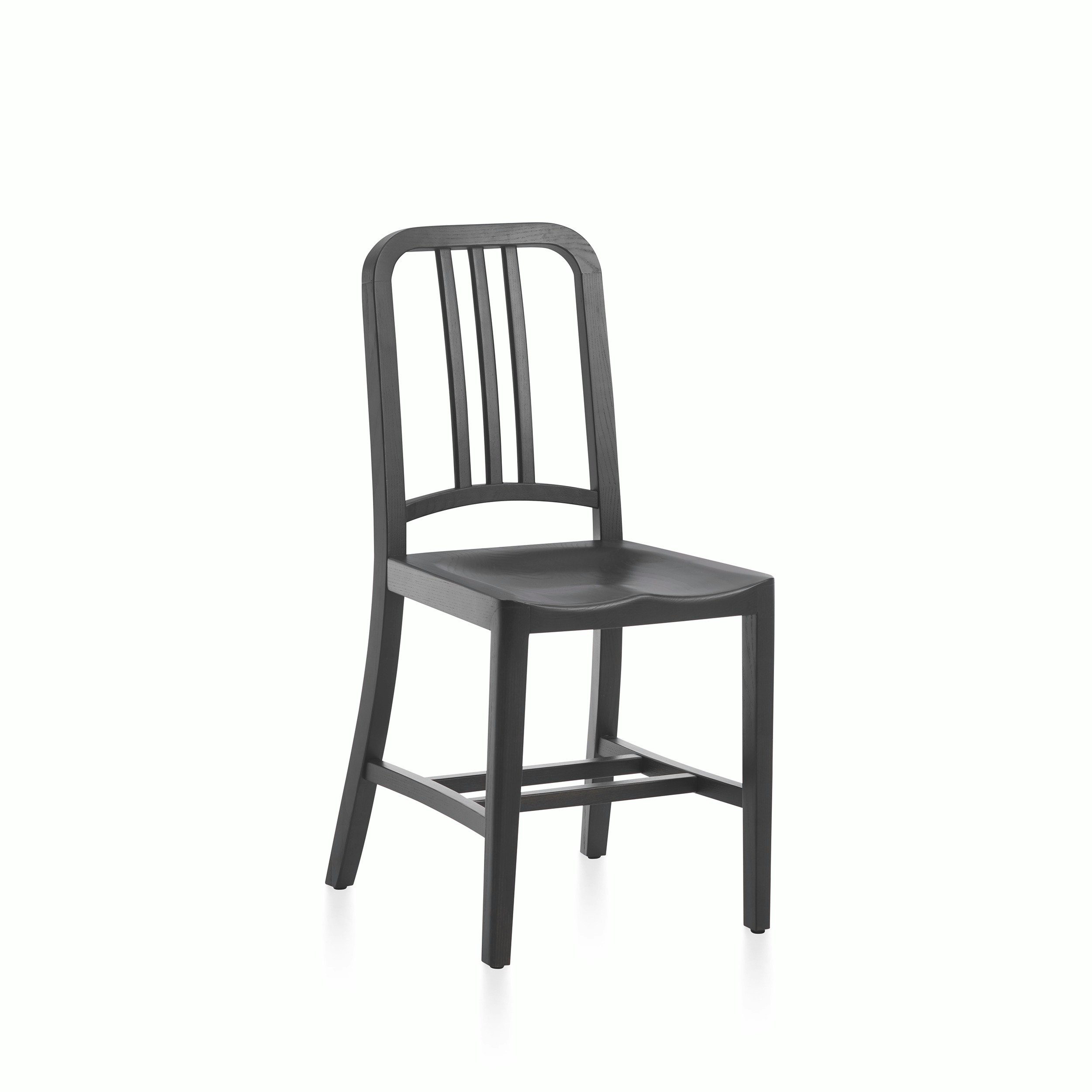 Navy Wood Chair - Black Oak