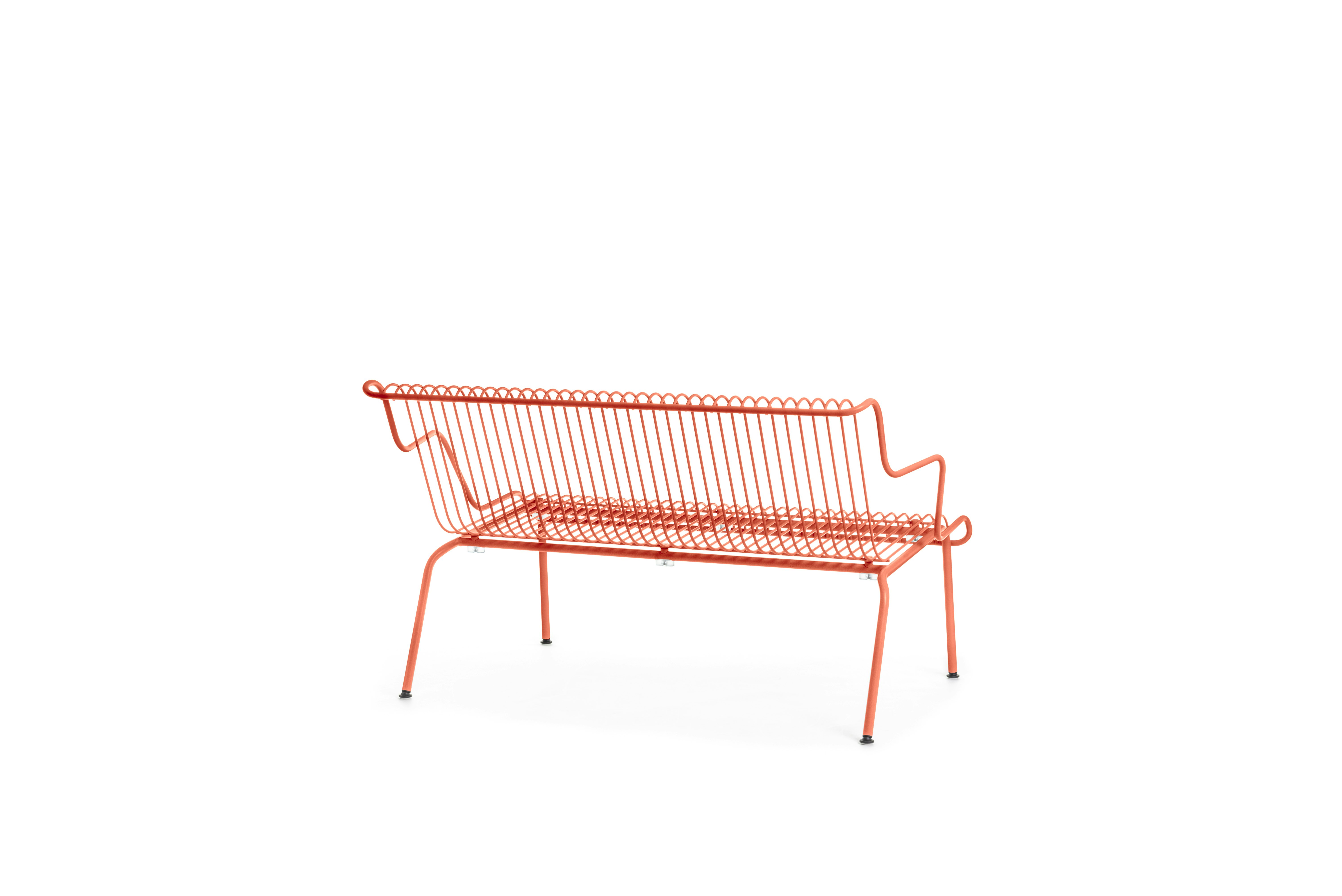 South Outdoor Lounge Bench with Arms - Orange