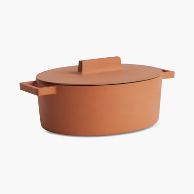 Terra Cotto Large Oval Casserole with Lid