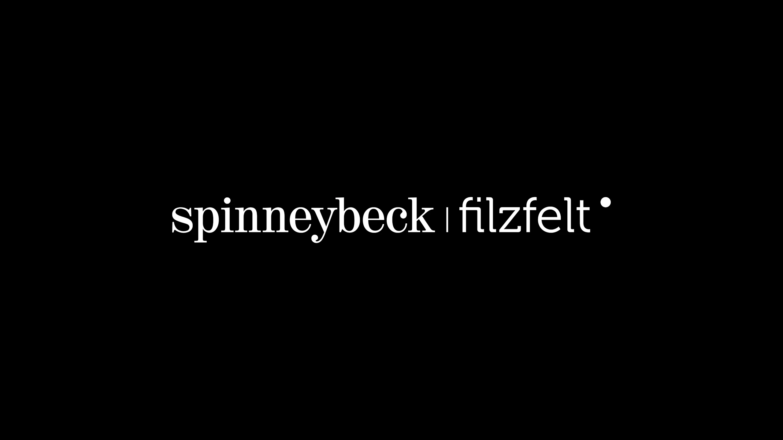 Spinneybeck | Filzfelt logo on a black background.