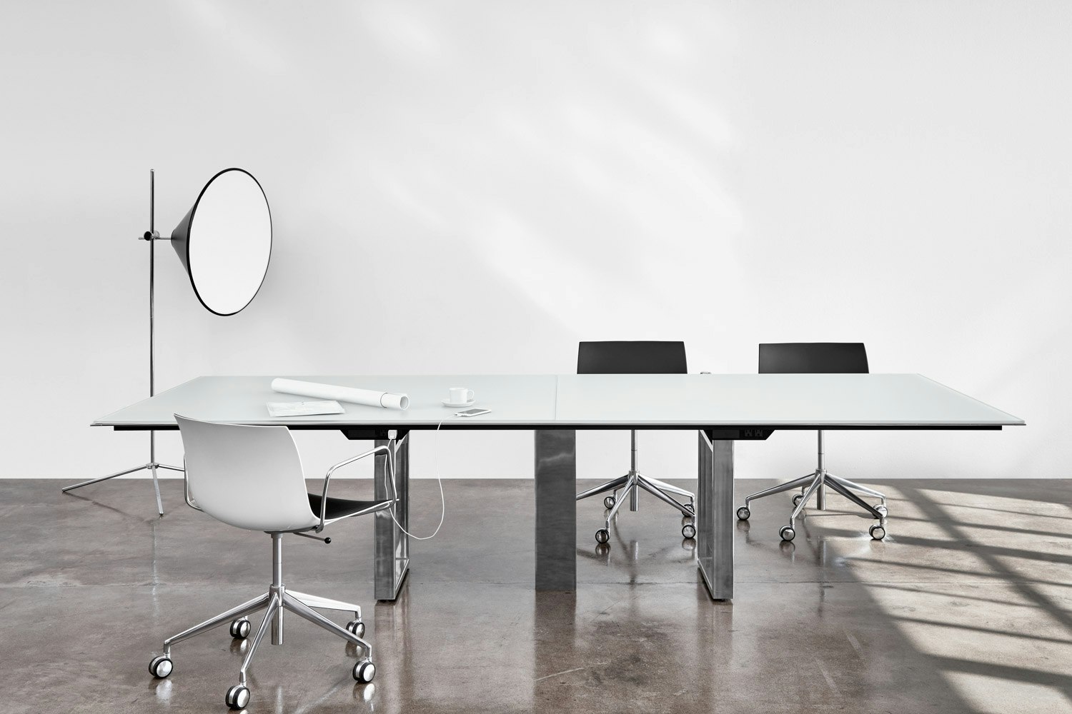 Highline Conference Table with Undermount Power in a Conference Room setting.