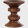 Eames Turned Stool in walnut Shape D.