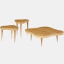 Rohde Paldao coffee and side table in oak burl front view