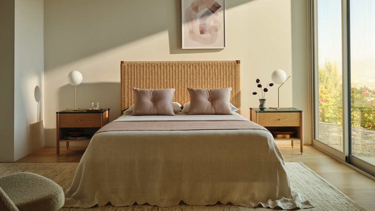 Coda Bed and Morrison Bedside Tables in a bedroom setting