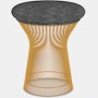 Platner Stool - Gold,  Prestini,  Black and White