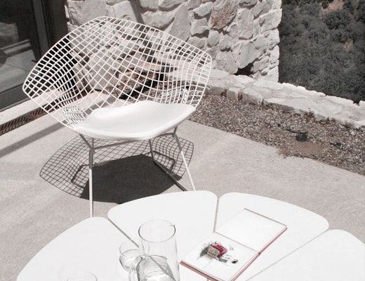 Bertoia Diamond Chair and Petal Table Knoll Petal Table and Bertoia Diamond Chair