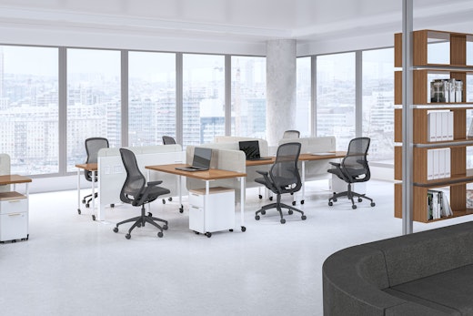 Dividends Skyline Elevated Spine Applied Wall Freestanding Desks 