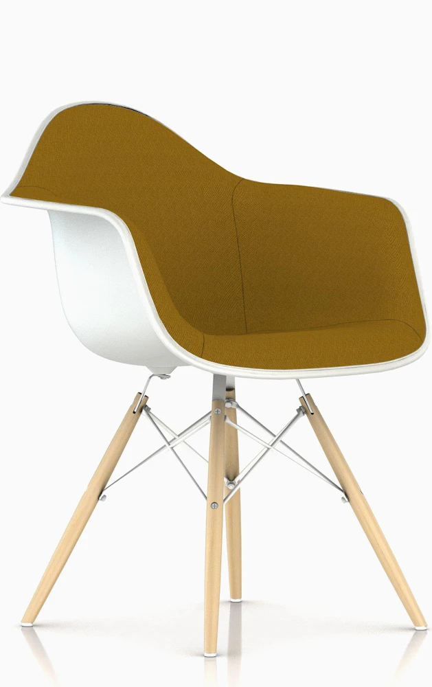 Eames Upholstered Molded Plastic Armchair - Dowel Leg - Herman Miller Store