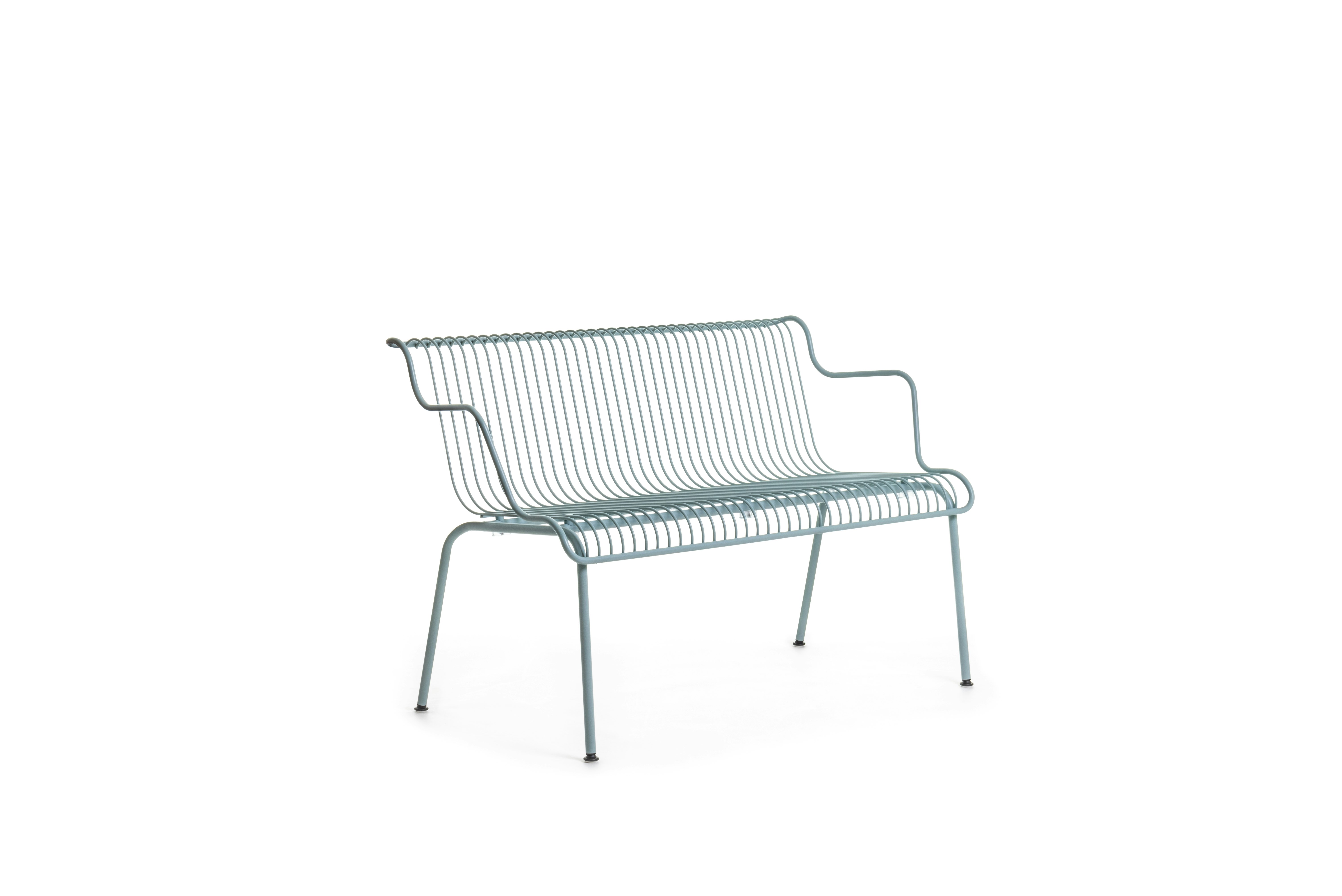 South Outdoor Dining Bench with Arms - Light Blue