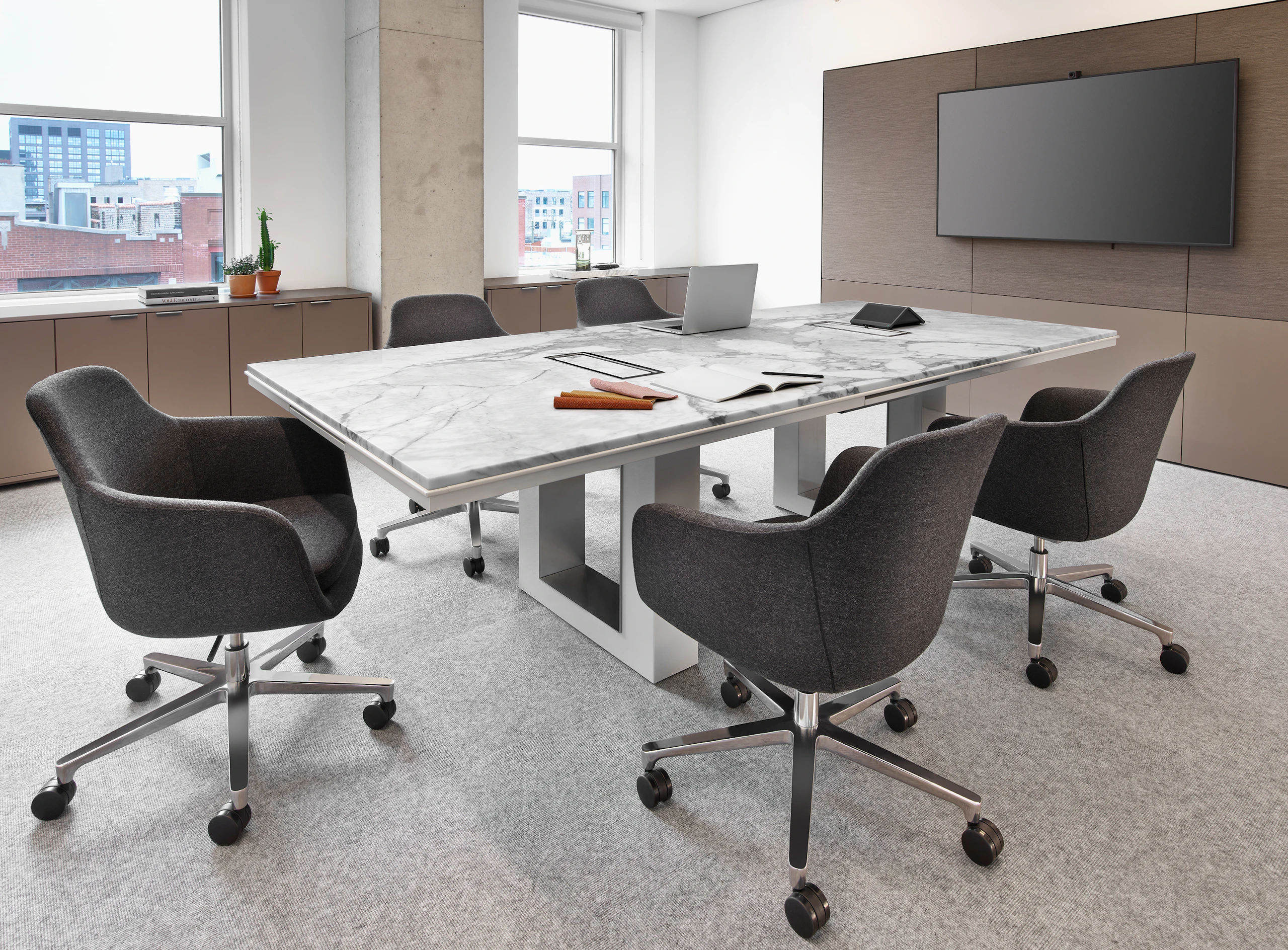 An interior view of the Geiger showroom at Fulton Market in Chicago.