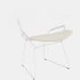 Bertoia Diamond Chair, White, Seat Pad, Ultrasuede, Cement