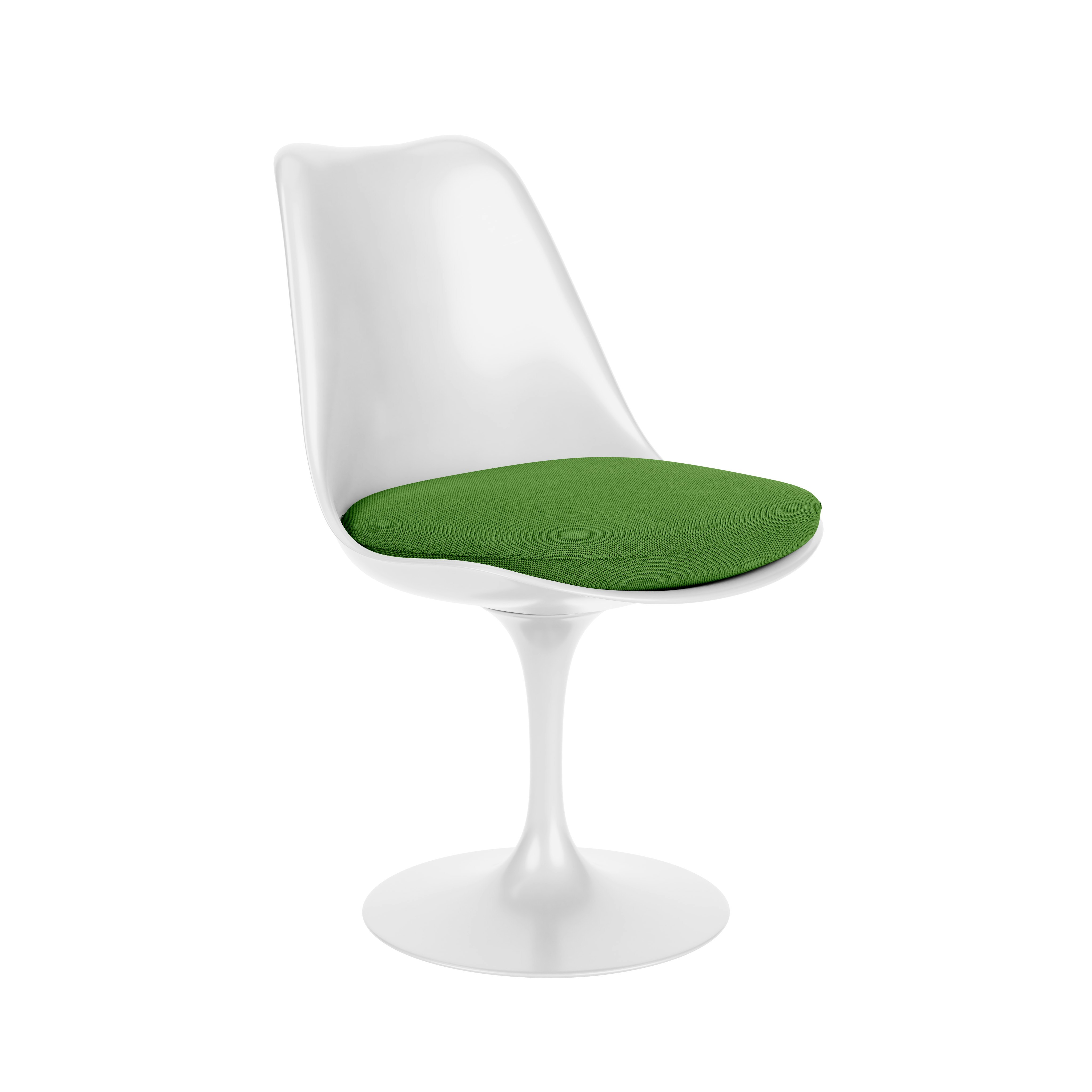 Saarinen Tulip Side Chair - Side Chair, Seat Cushion, Fixed, Crossroad, Leaf, White