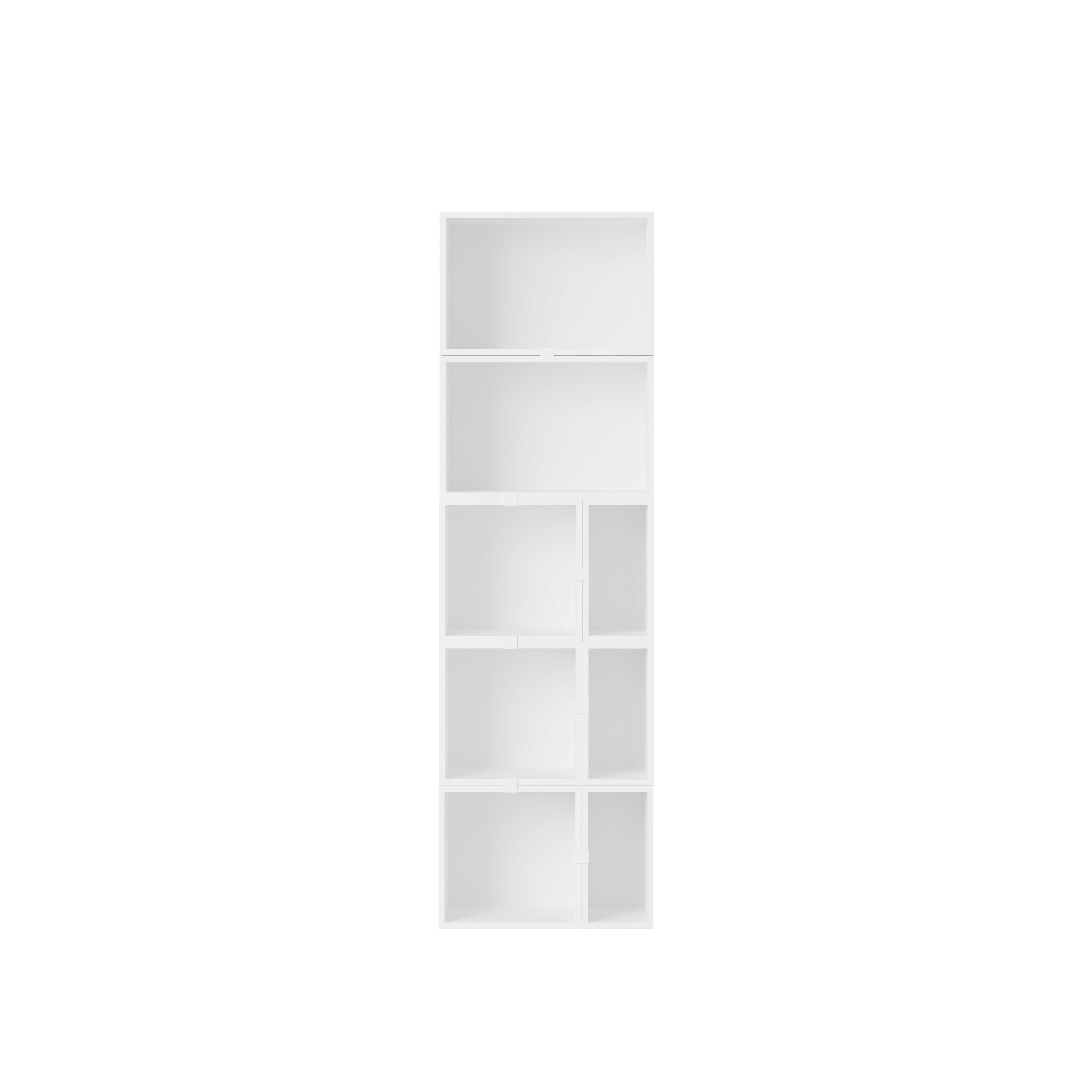 Stacked Storage Bookcase - Configuration 7,  White,  No Base