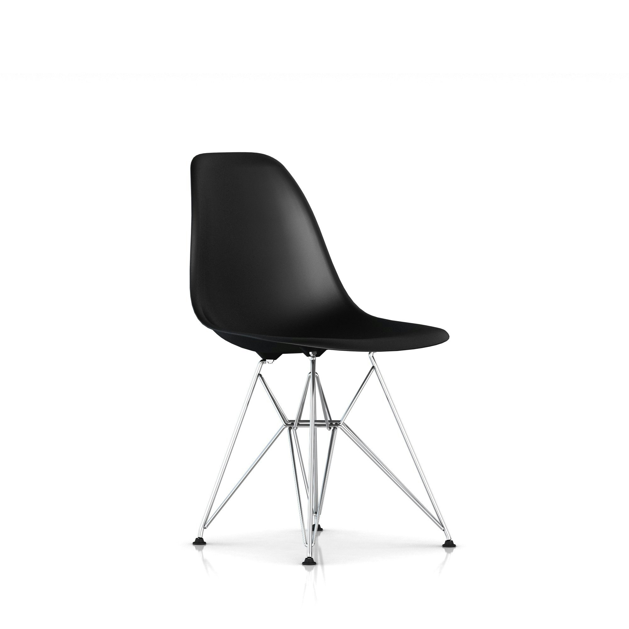 Front angled view of Eames Molded Plastic Side Chair