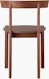 A walnut Comma Chair, viewed from the back.