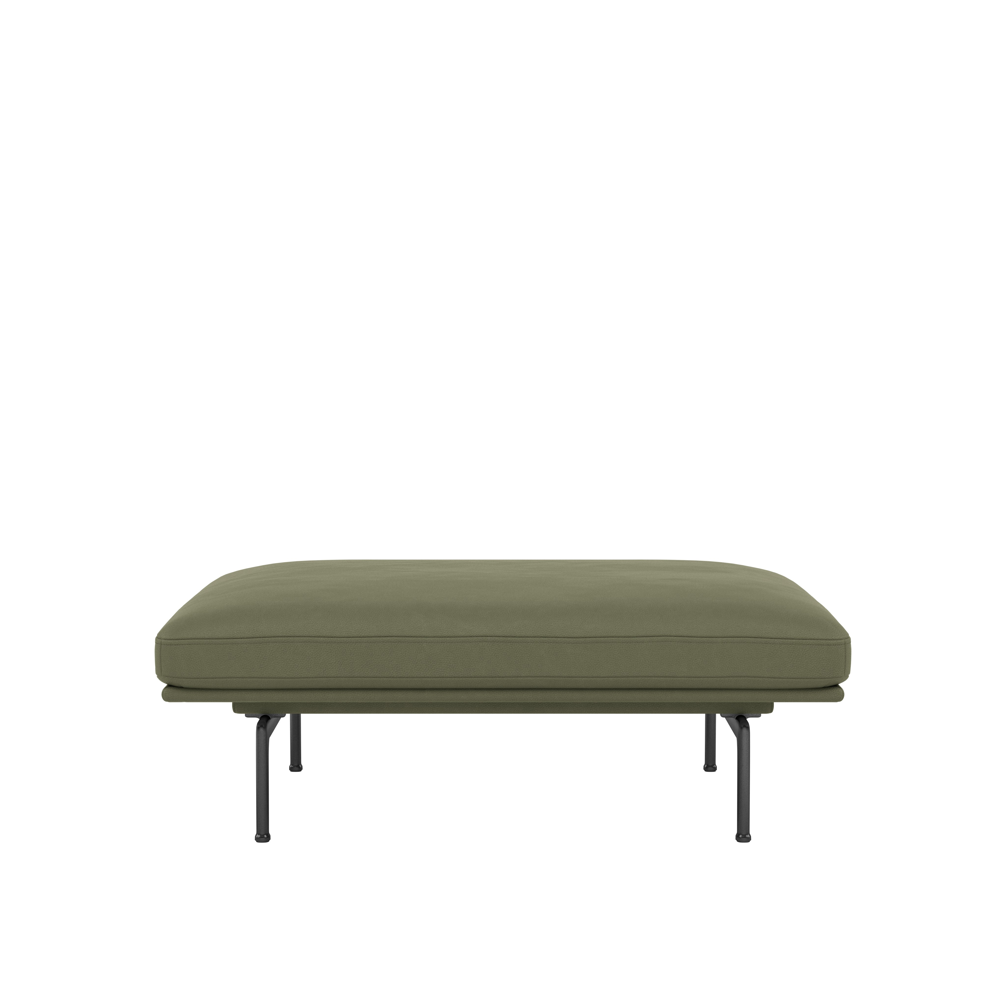 Outline Pouf\BASE: Black\LEATHER: Easy Leather (R)\COL: Birch