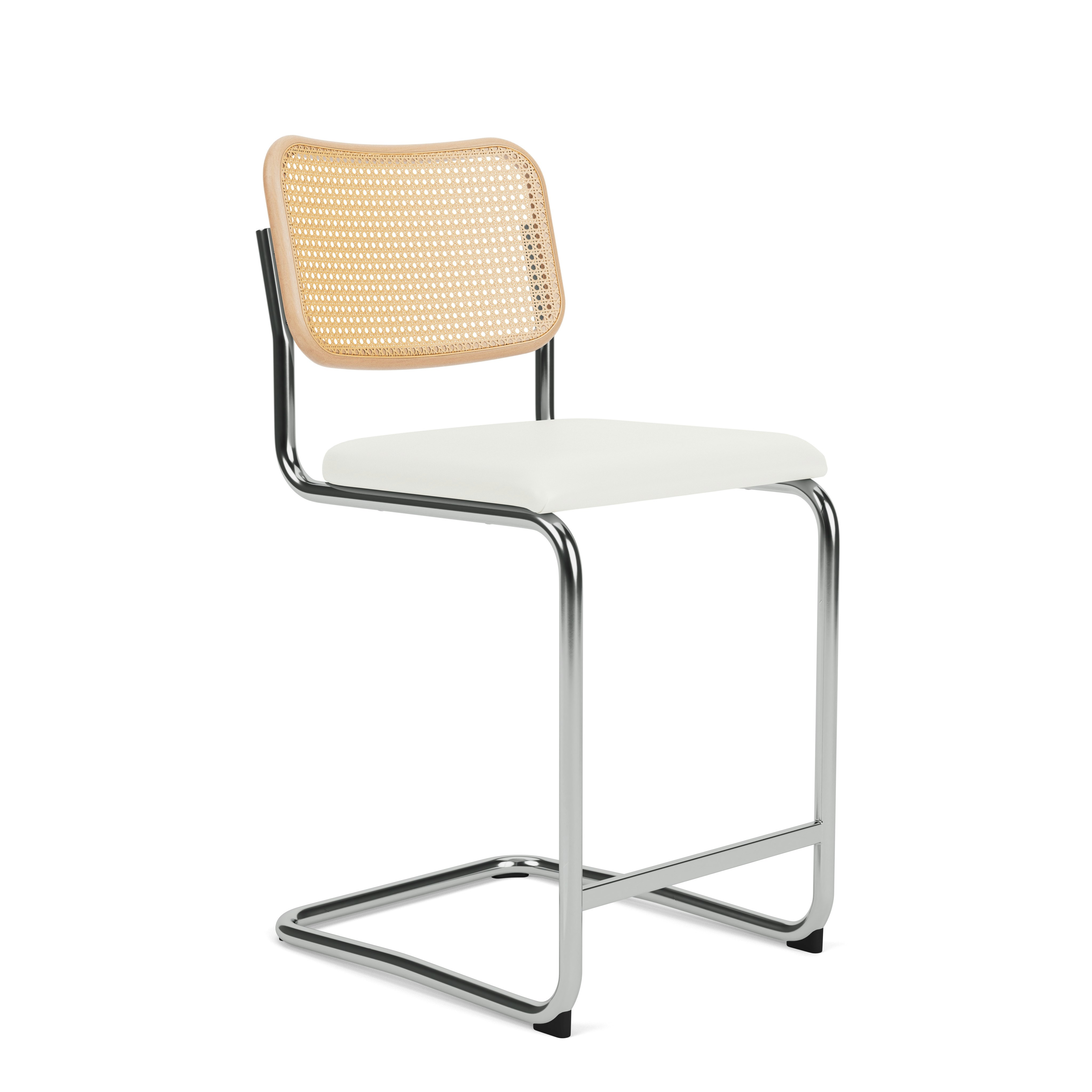 Cesca Stool Upholstered, Volo Leather, Bearing Sea