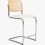 Cesca Stool Upholstered, Volo Leather, Bearing Sea