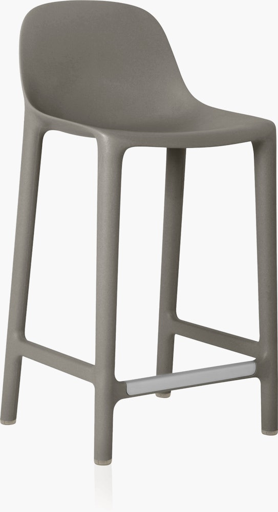 Broom Stool - Counter Height, Light Grey