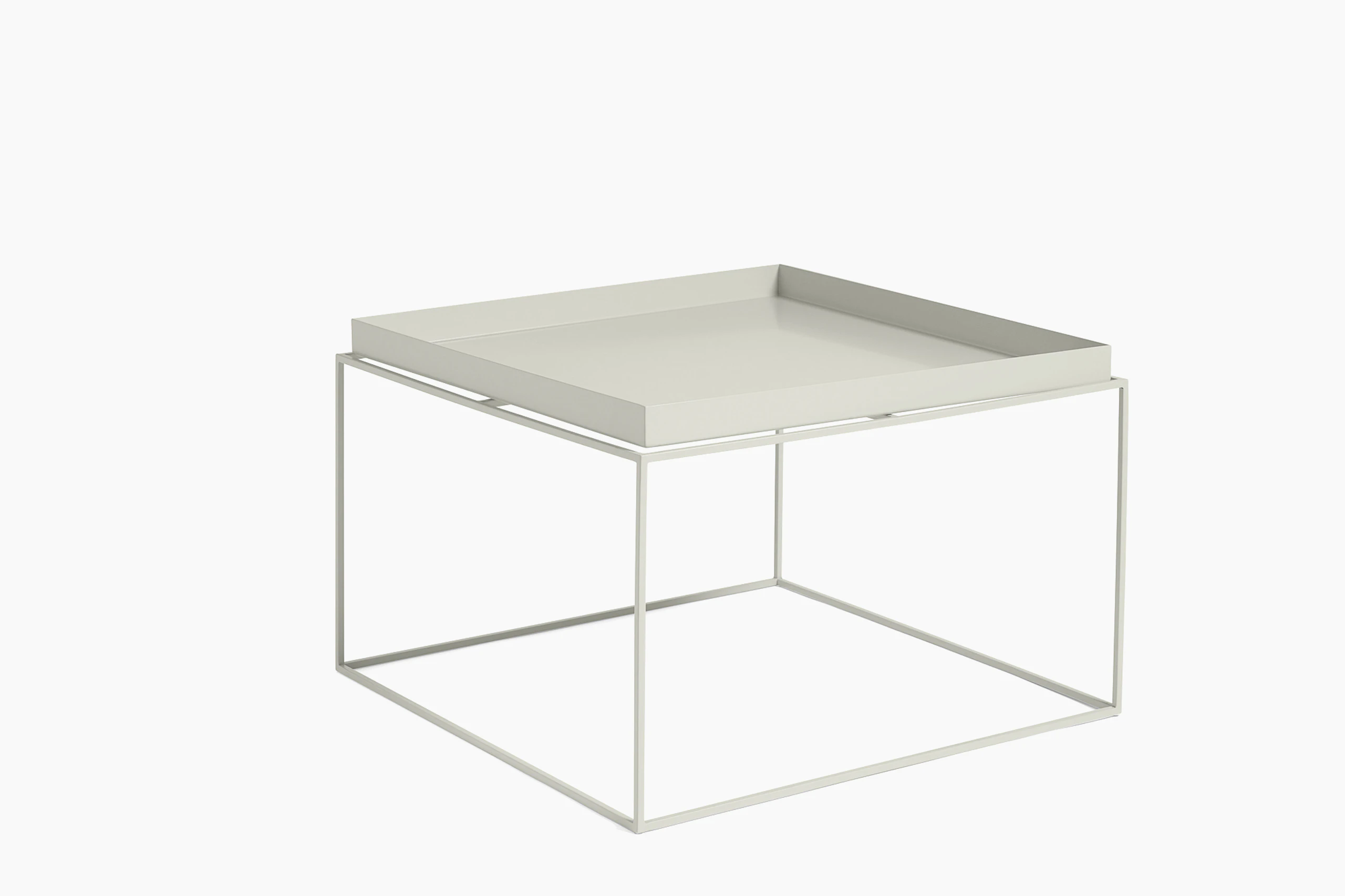 Warm grey Tray Coffee Table, viewed at an angle.