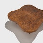 Rohde Paldao coffee table in walnut burl top view.