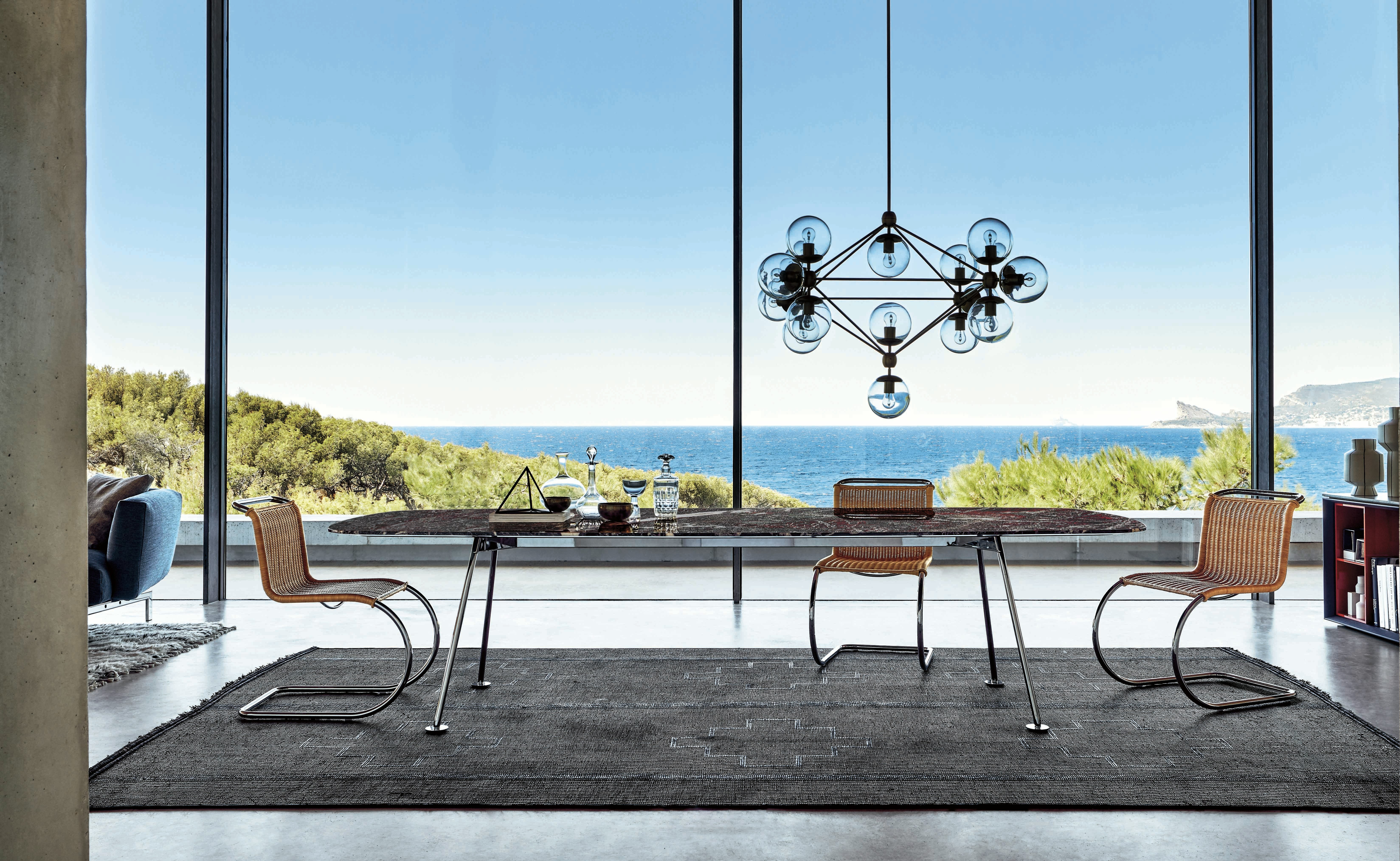 grasshopper high table piero lissoni dining table meeting table rosso rubino marble