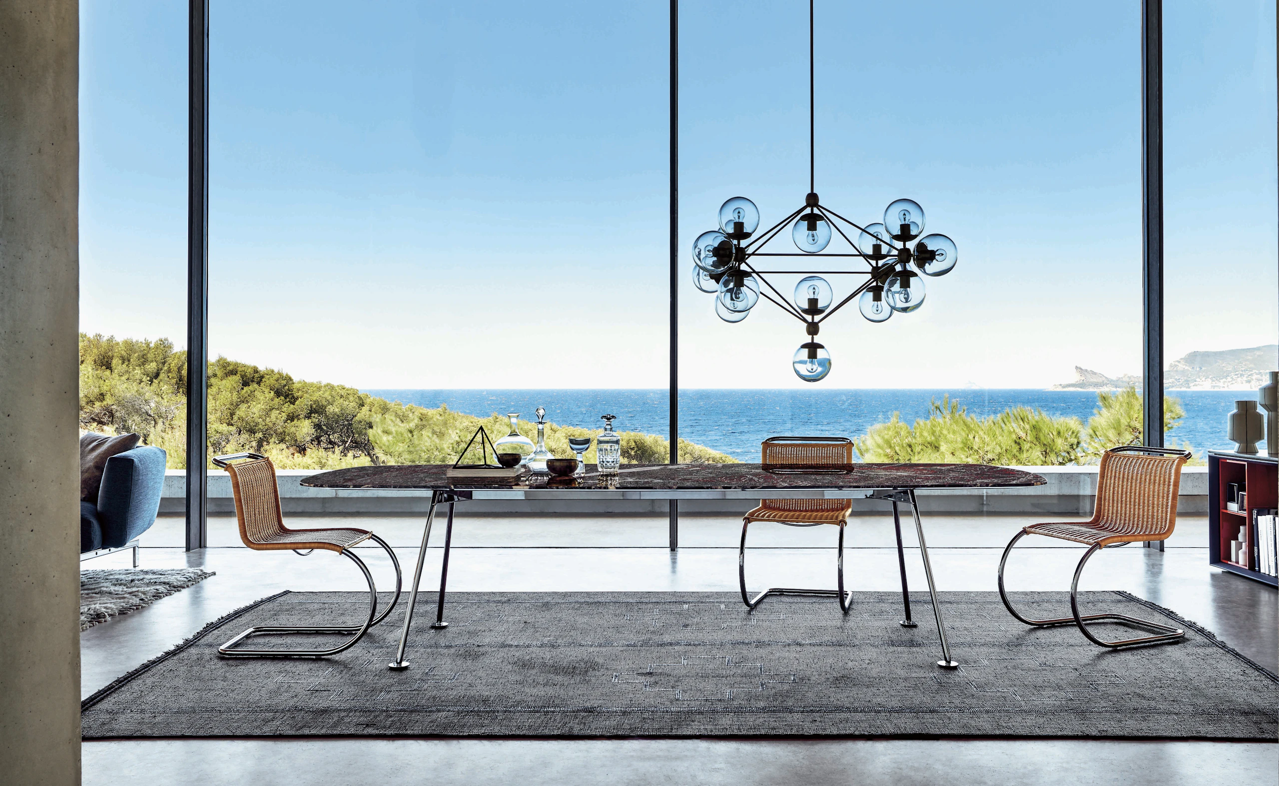 grasshopper high table piero lissoni dining table meeting table rosso rubino marble