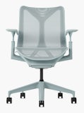 A Cosm low-back, glacier chair with height-adjustable arms.
