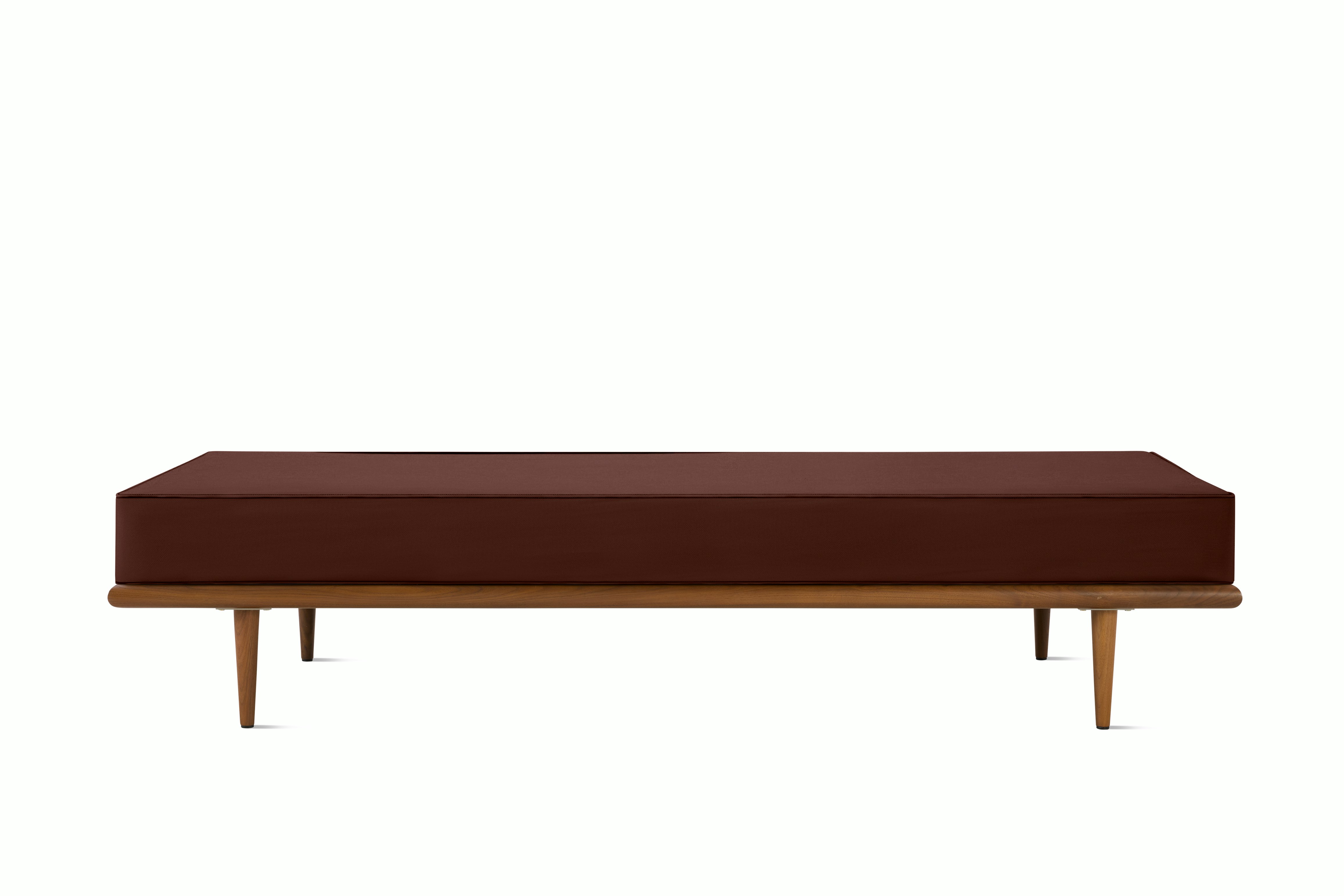 Nelson Daybed - Standard,  Walnut,  Tempo Velvet,  Burgundy,  Taper
