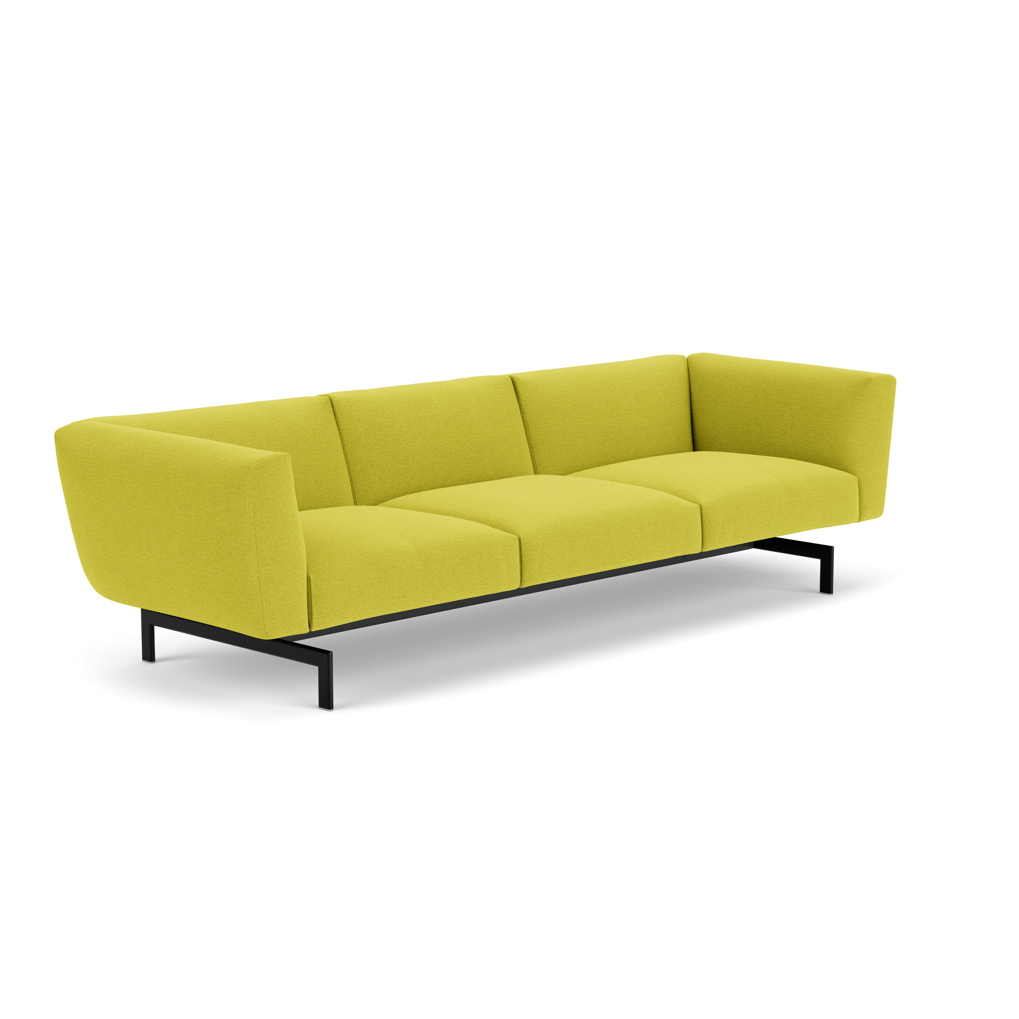 Avio Sofa - Three Seater, Classic Boucle, Chartreuse, Black