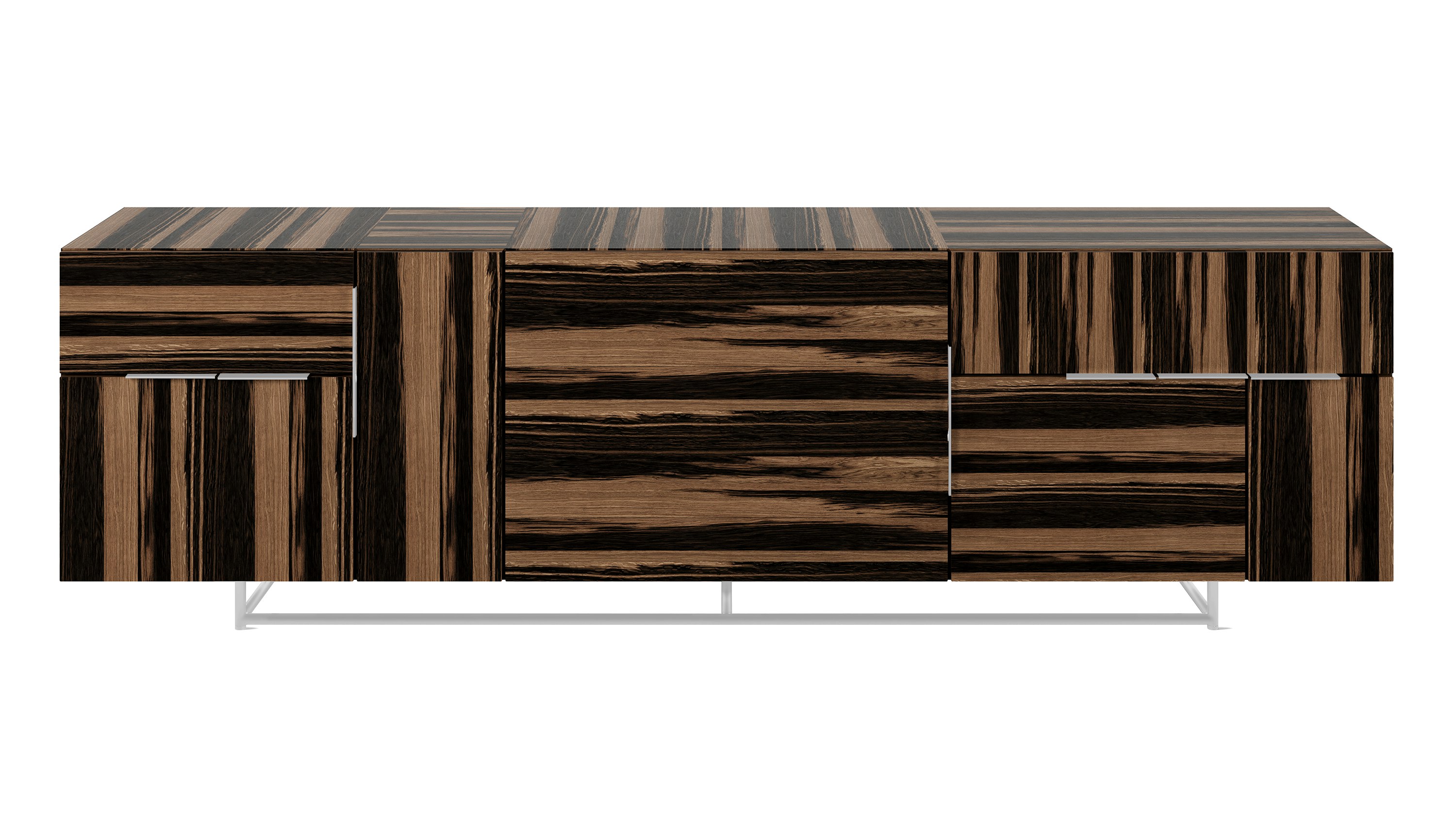 Domino Credenza - chrome,  ebony